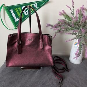 Coach Charlie Carryall 28 In Metallic Berry